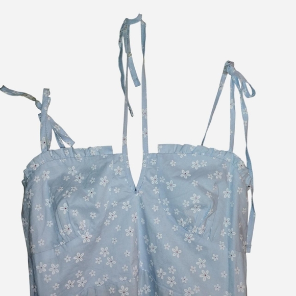 Cottagecore Light Blue Floral Mini Dress - SHEIN Size Small - Picture 4 of 5